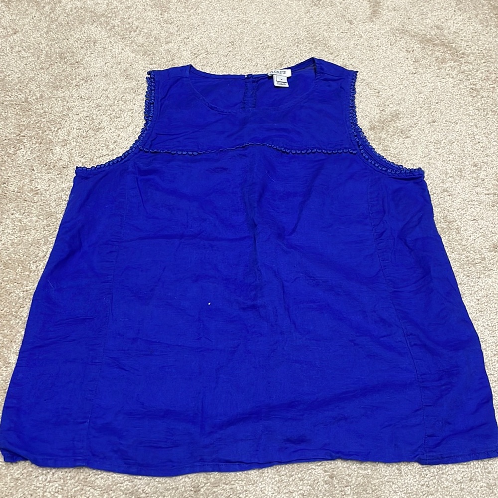 J.Crew Blue Linen top